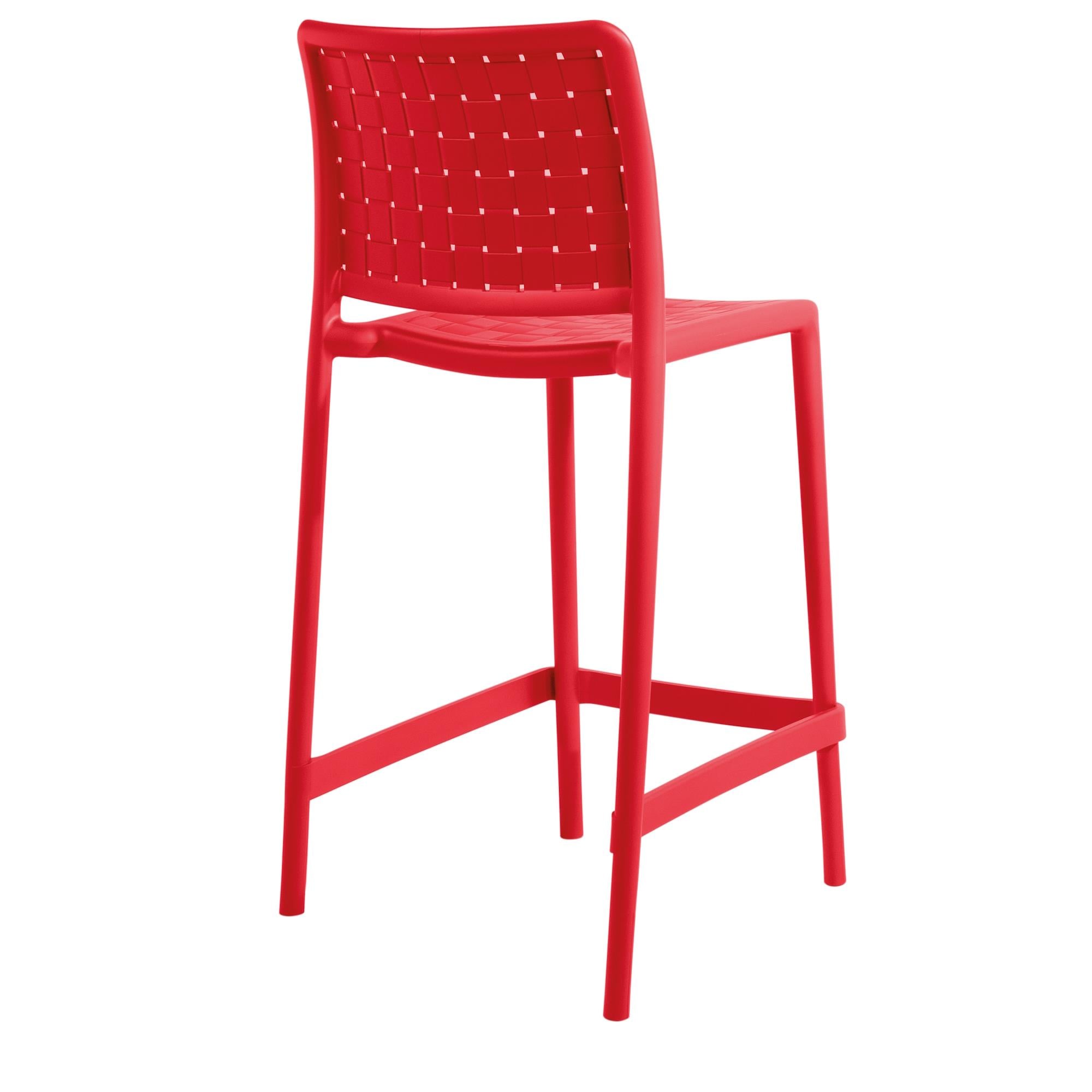 Papatya Fame - S Bar 65 cm Kırmızı Plastik Sandalye Bahçe, Mutfak, Balkon Sandalyesi