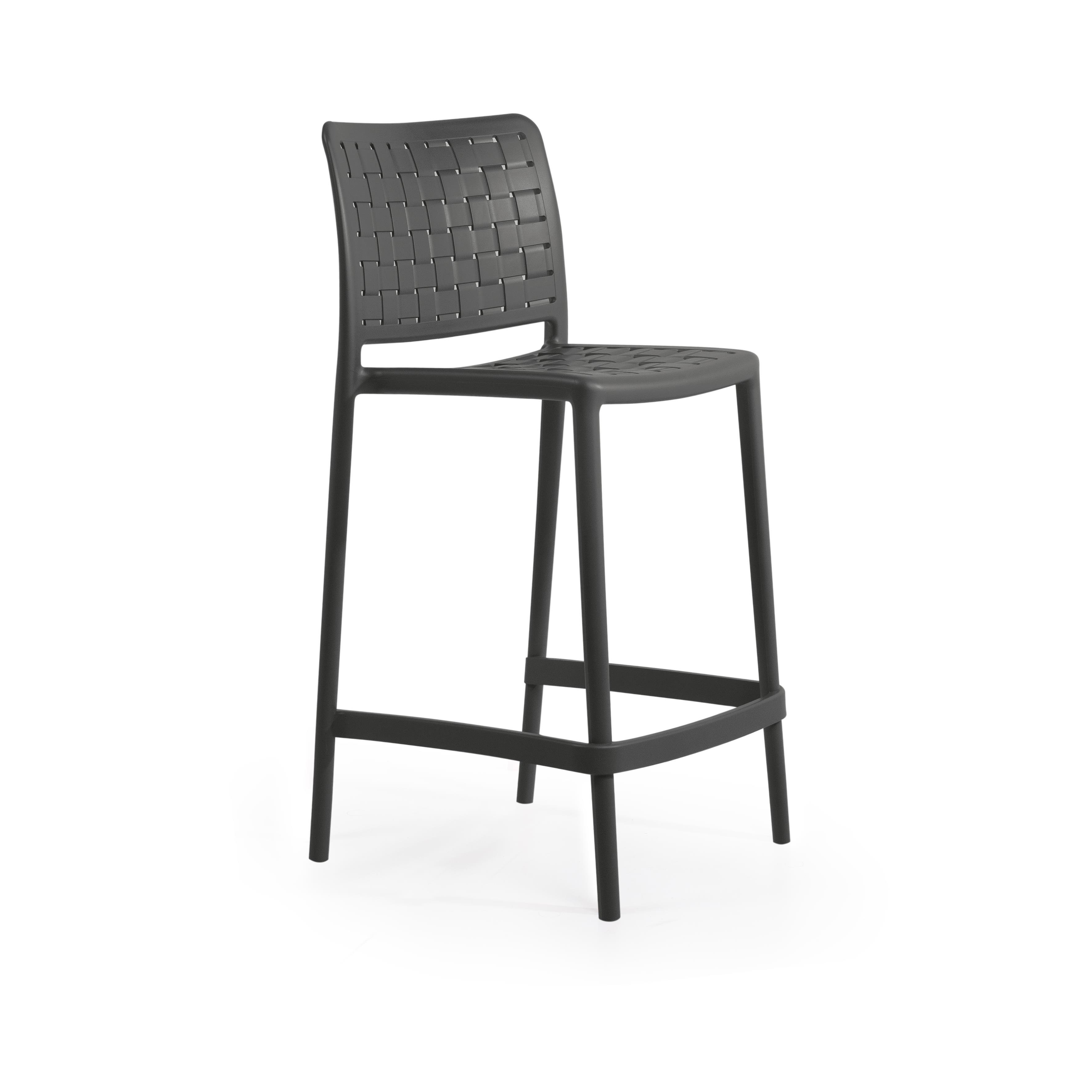 Papatya Fame - S Bar 65 cm Antrasit Plastik Sandalye Bahçe, Mutfak, Balkon Sandalyesi