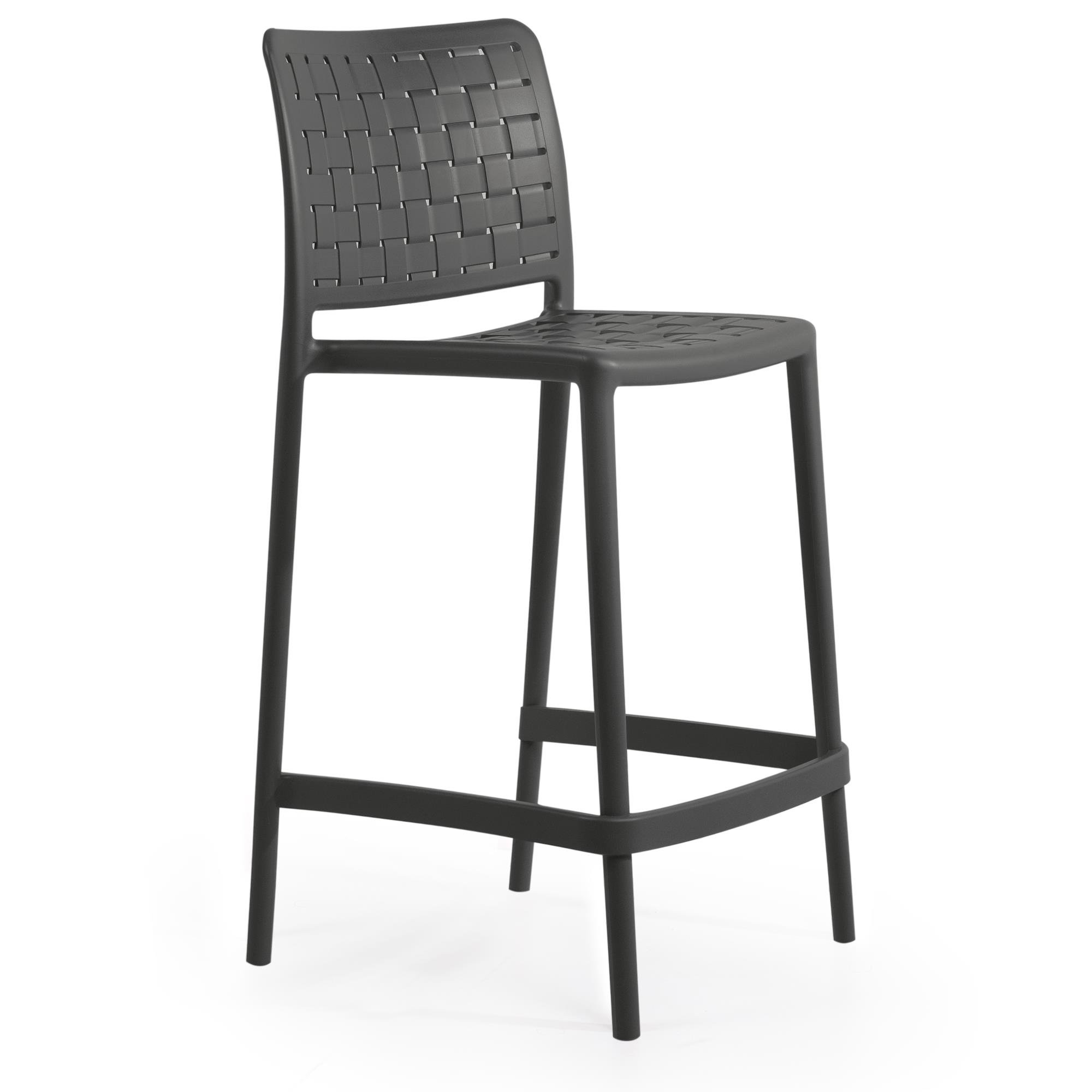 Papatya Fame - S Bar 65 cm Antrasit Plastik Sandalye Bahçe, Mutfak, Balkon Sandalyesi