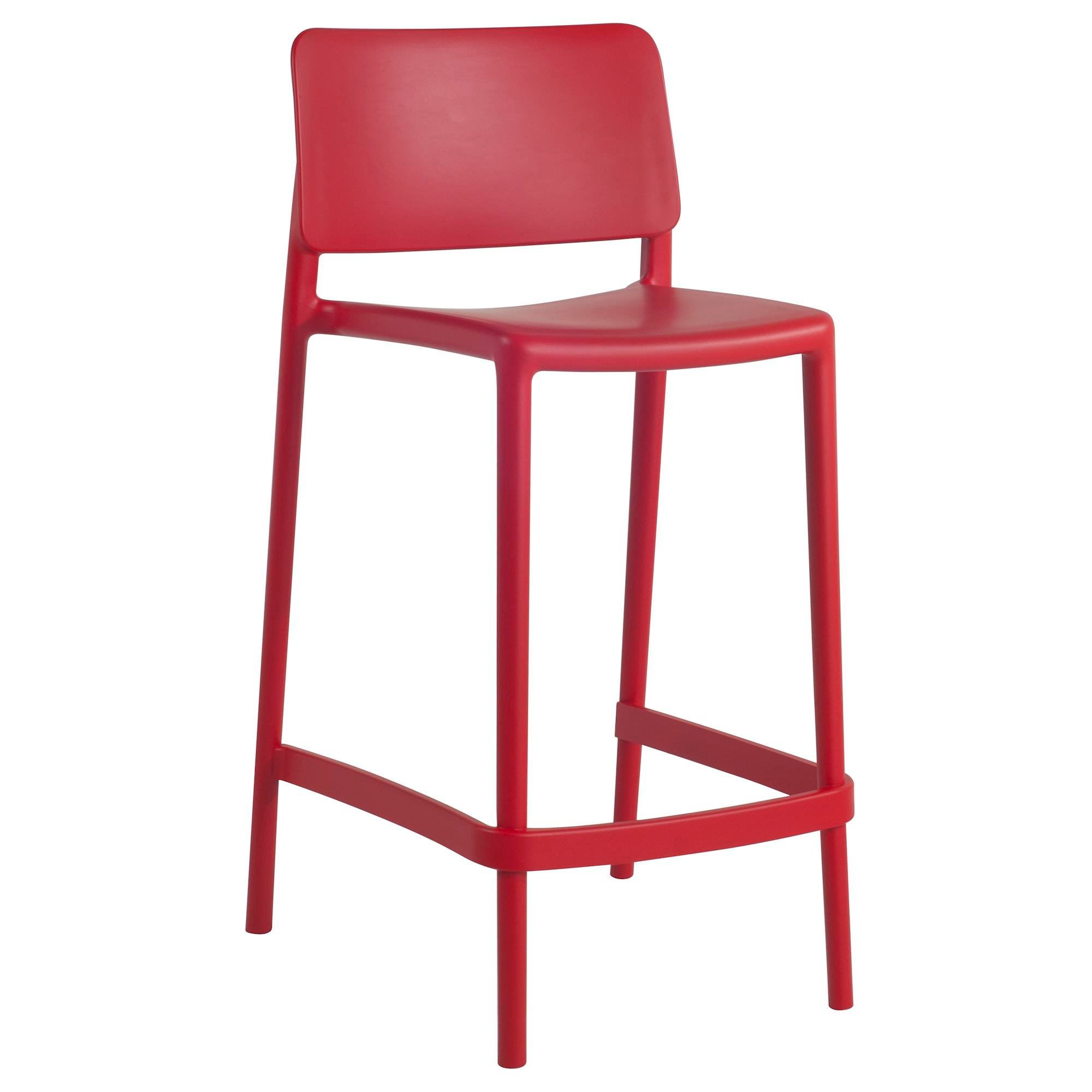 Papatya Joy-S Bar 65 cm Kırmızı Plastik Bar Sandalyesi