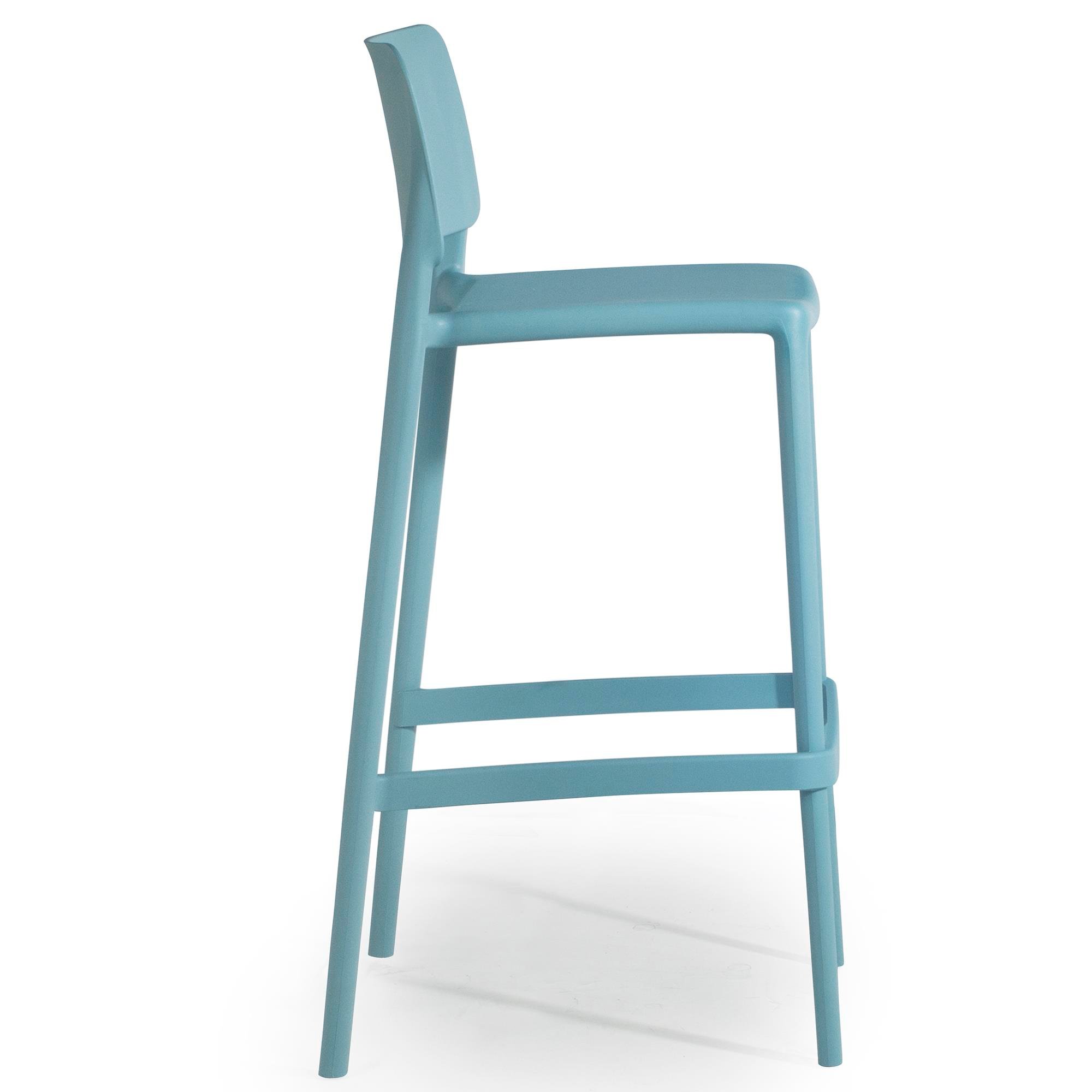 Papatya Joy-S Bar 75 cm Turkuaz Mavi Plastik Bar Sandalyesi