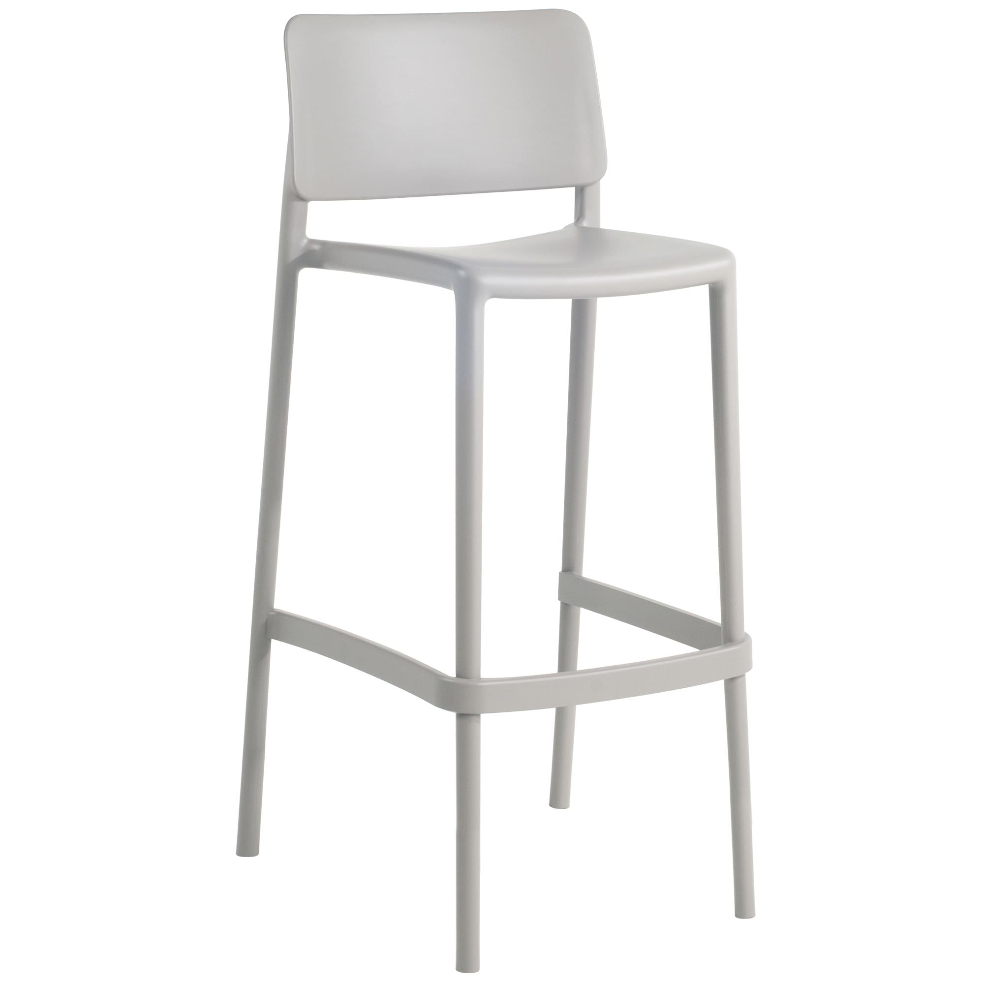Papatya Joy-S Bar 75 cm Gri Plastik Bar Sandalyesi