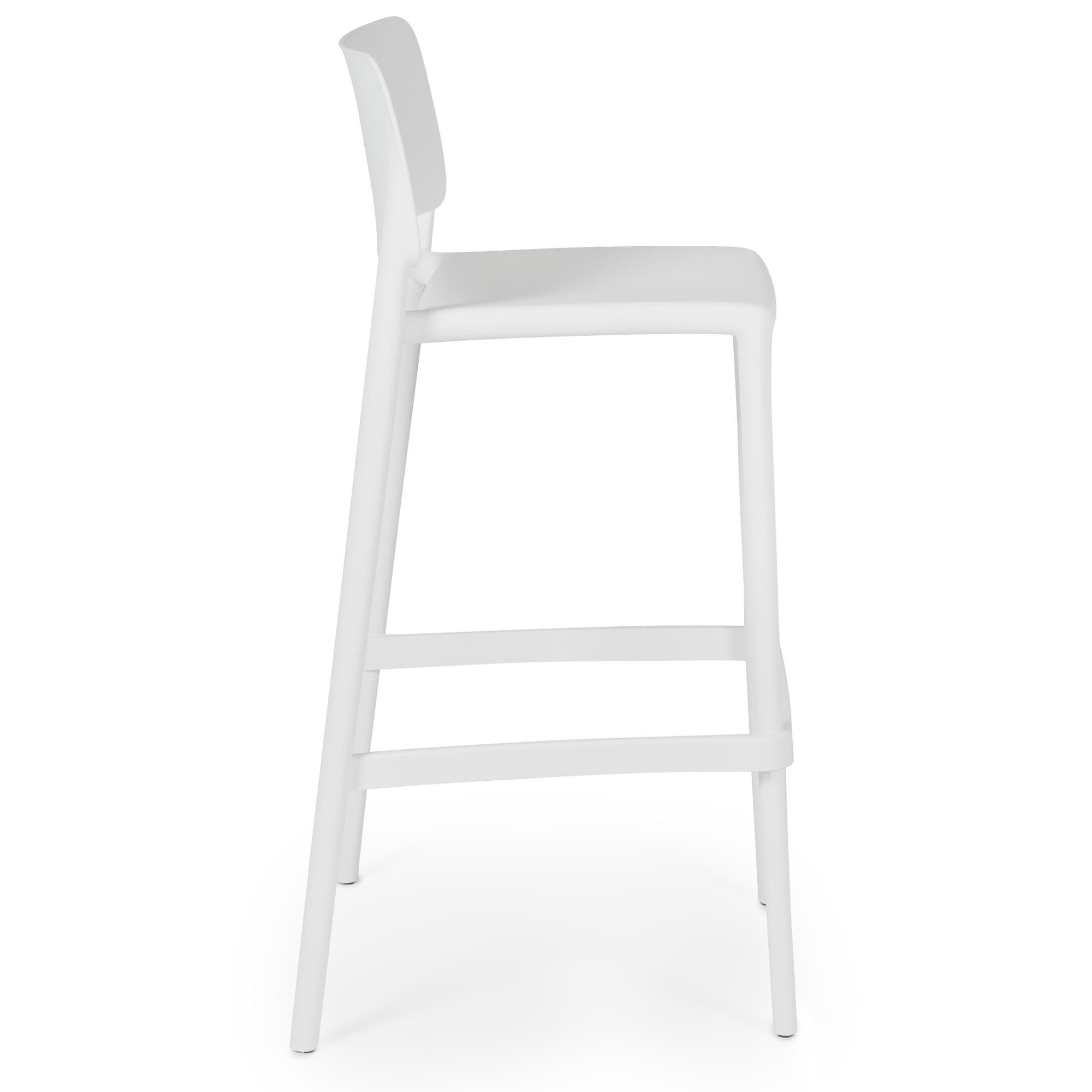 Papatya Joy-S Bar 75 cm Beyaz Plastik Bar Sandalyesi