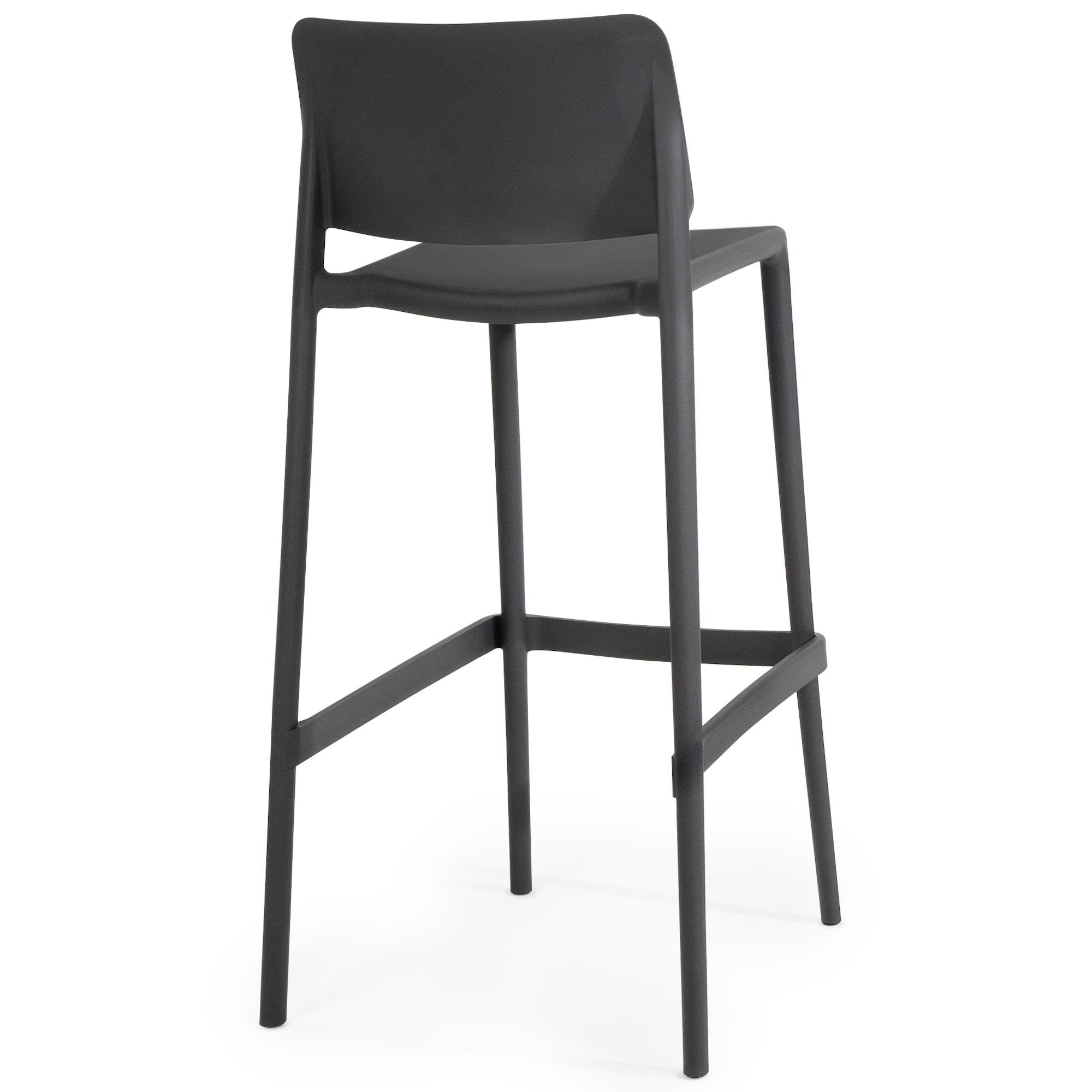 Papatya Joy-S Bar 75 cm Antrasit Plastik Bar Sandalyesi