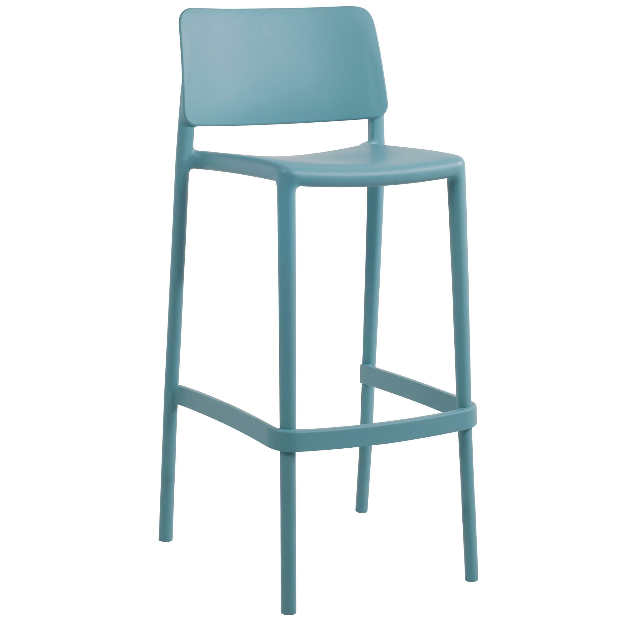 Papatya Joy-S Bar 75 cm Turkuaz Mavi Plastik Bar Sandalyesi