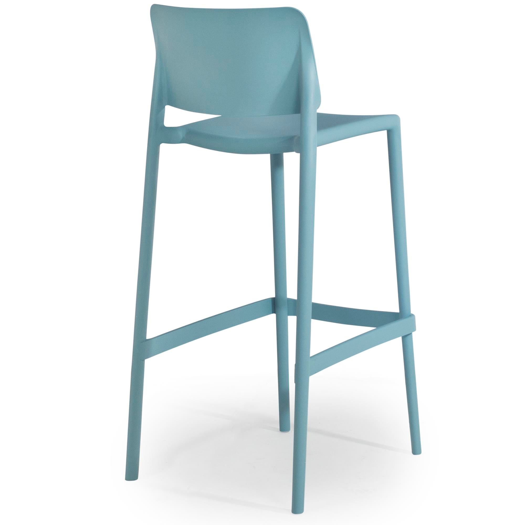 Papatya Joy-S Bar 75 cm Turkuaz Mavi Plastik Bar Sandalyesi