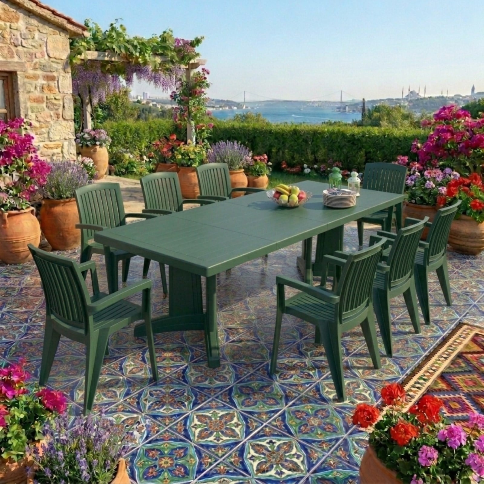 Papatya Katar X Masa Sandalye Takımı - 6, 8, 10 ve 12 Kişilik Bahçe Balkon Set