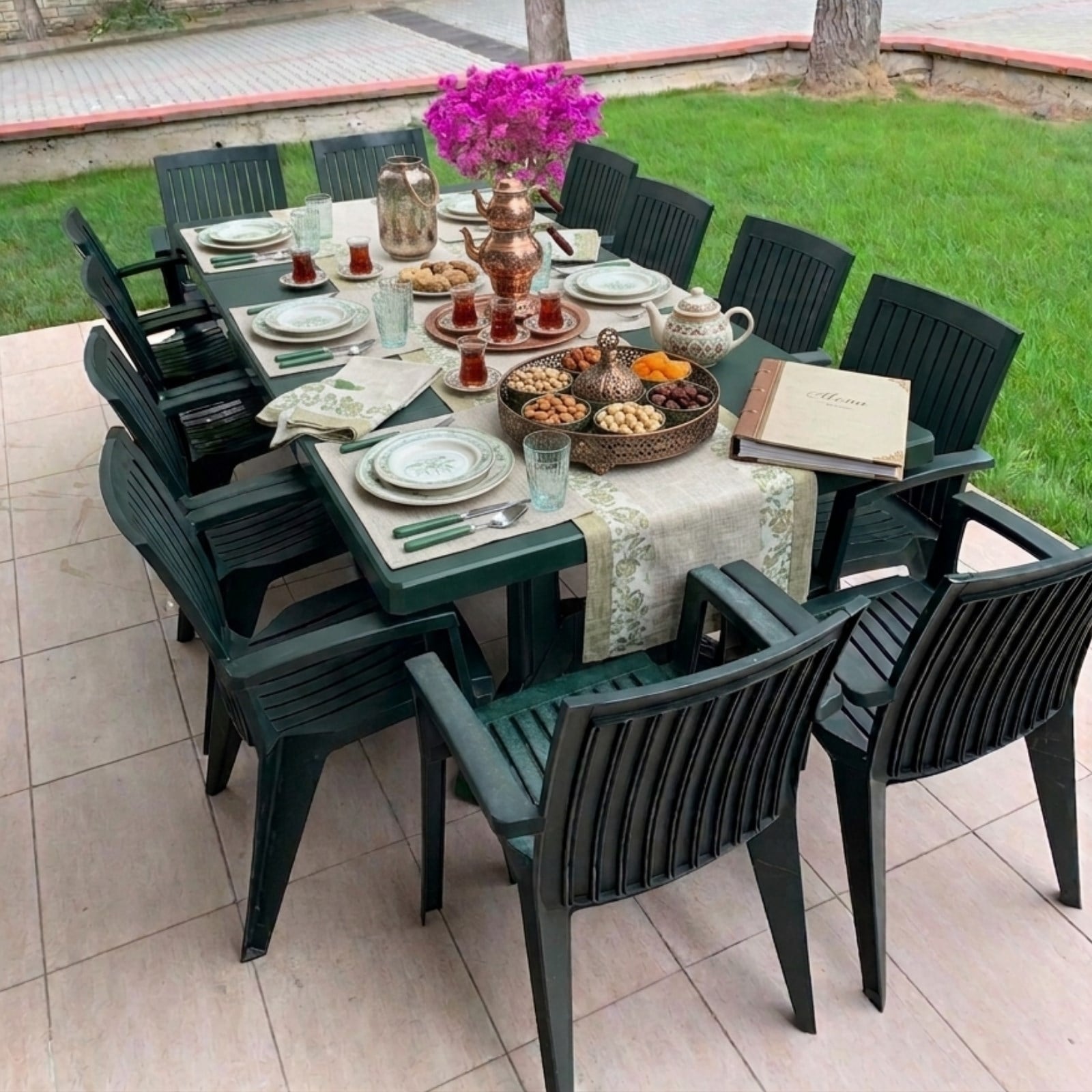 Papatya Katar X Masa Sandalye Takımı - 6, 8, 10 ve 12 Kişilik Bahçe Balkon Set