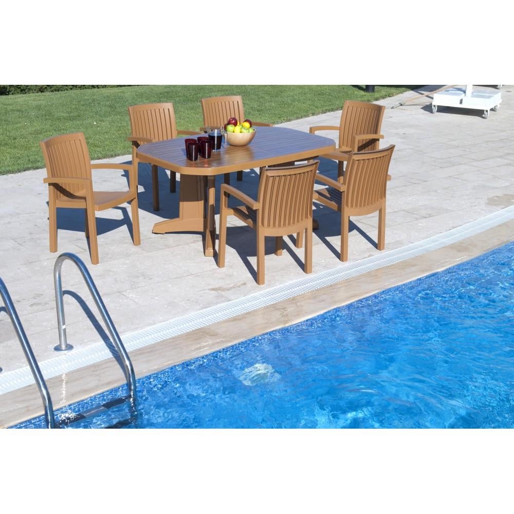 Papatya Laguna 100x165 cm Plastik Bahçe Balkon Masası