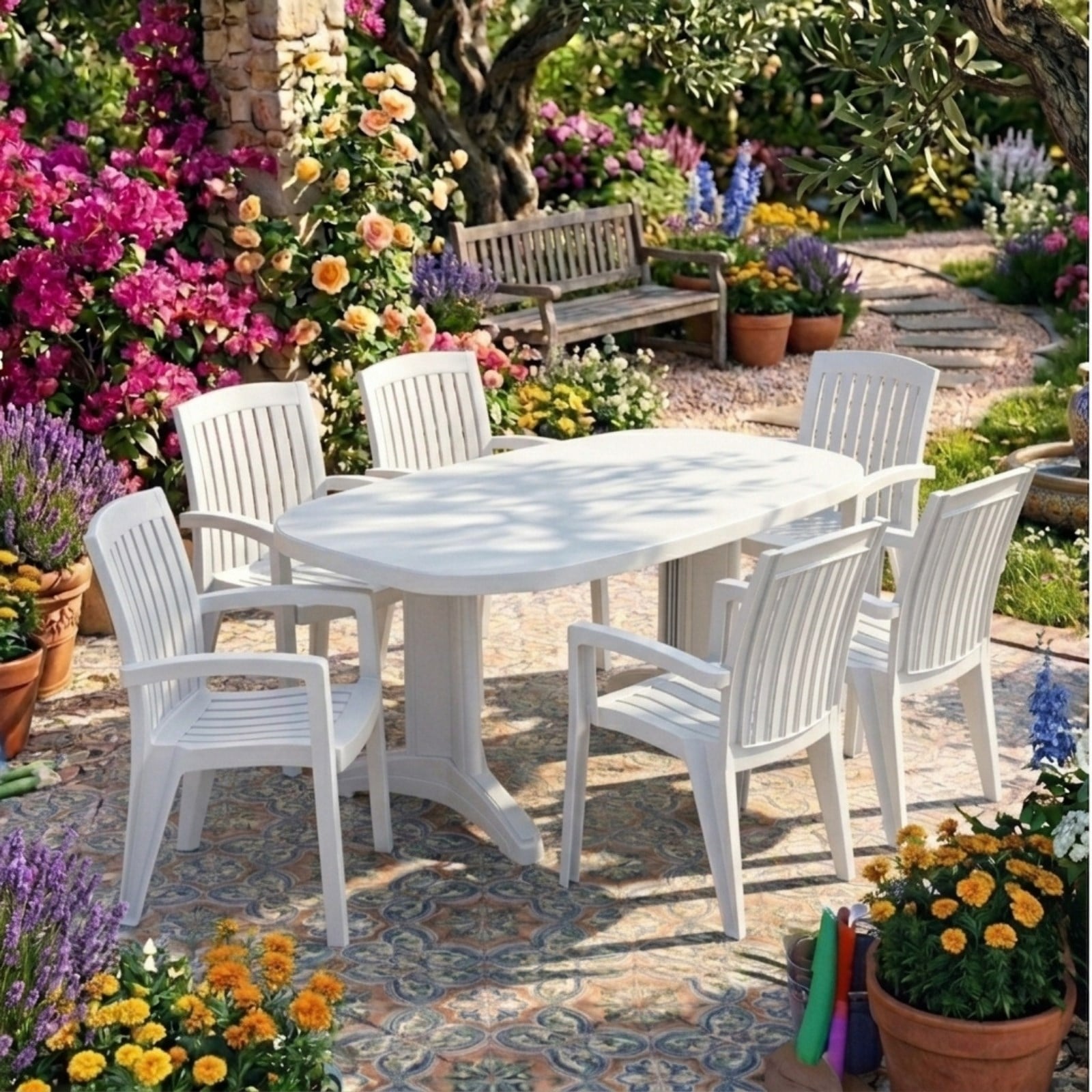 Papatya Laguna X Alize Masa Sandalye Takımı - 6 Kişilik Bahçe Balkon Set