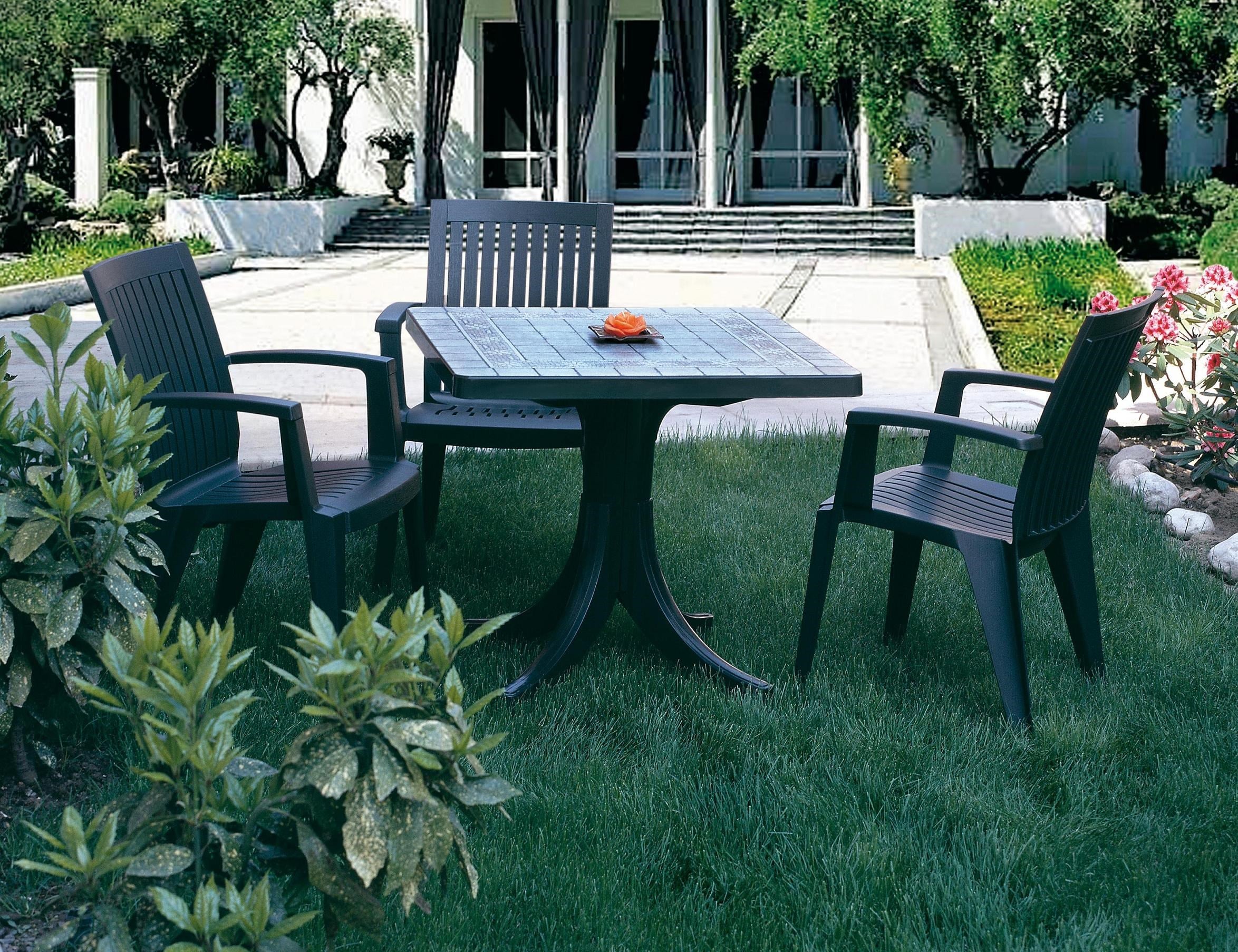 Papatya Alize Yeşil Masa Sandalye Takımı - 6 Kişilik Bahçe Balkon Set