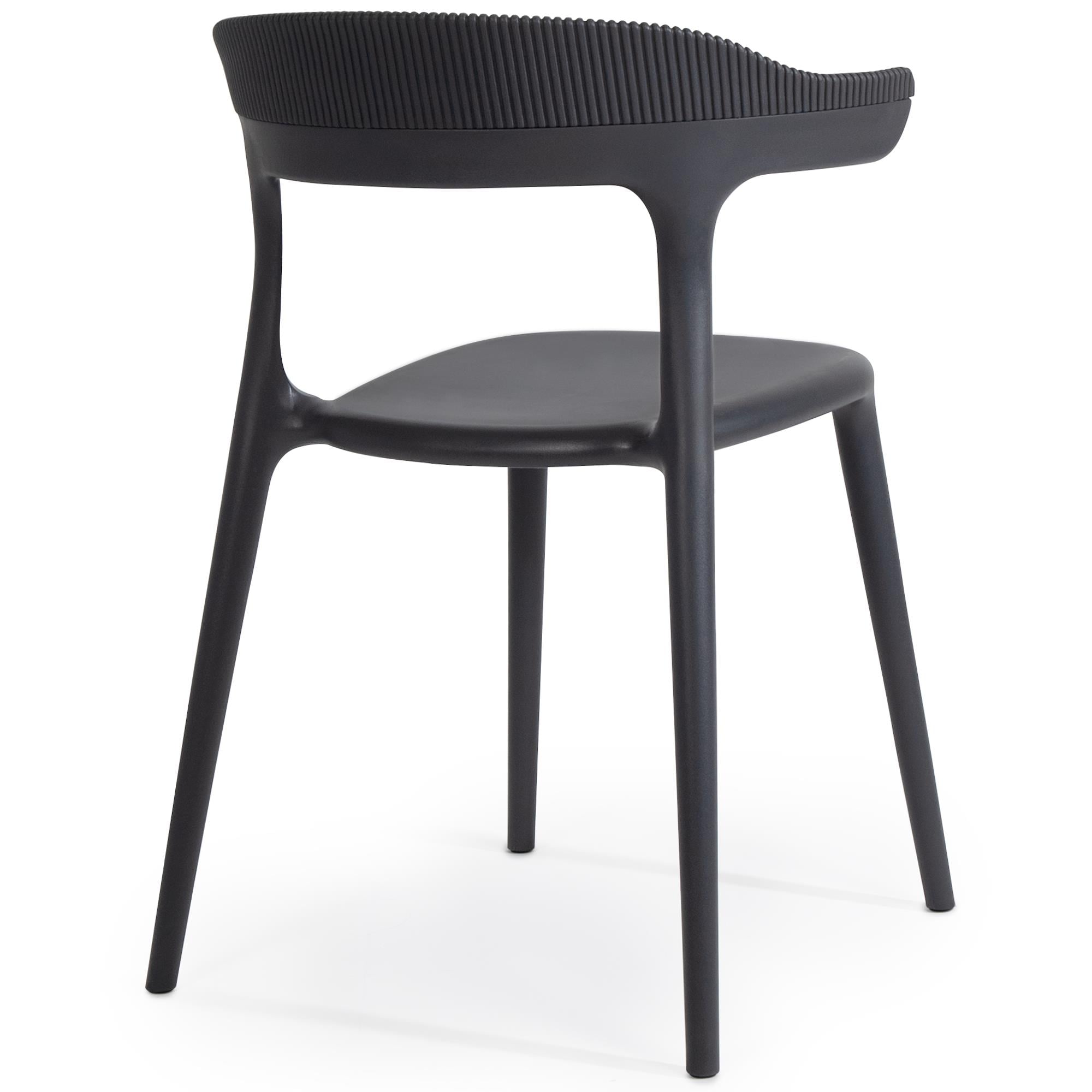 Papatya Luna Stripe Antrasit Plastik Sandalye | Bahçe, Mutfak, Balkon Sandalyesi