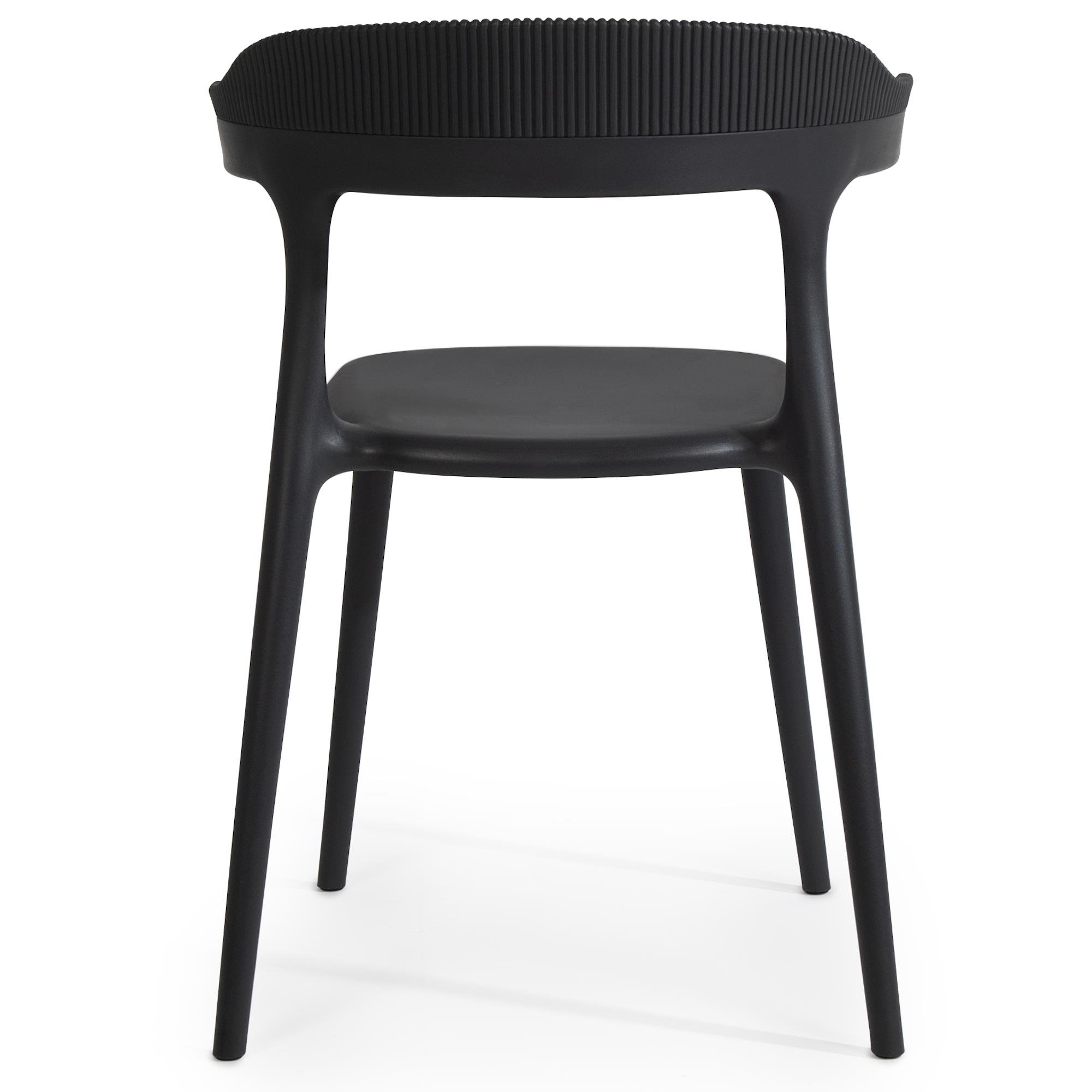 Papatya Luna Stripe Siyah Plastik Sandalye | Bahçe, Mutfak, Balkon Sandalyesi