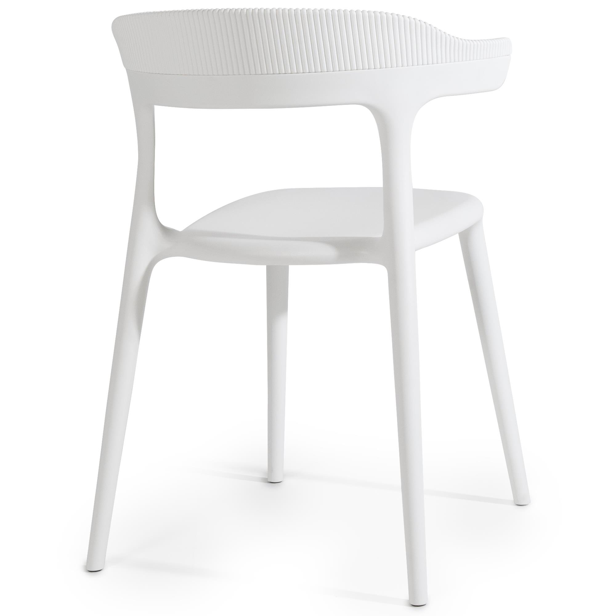 Papatya Luna Stripe Beyaz Plastik Sandalye | Bahçe, Mutfak, Balkon Sandalyesi