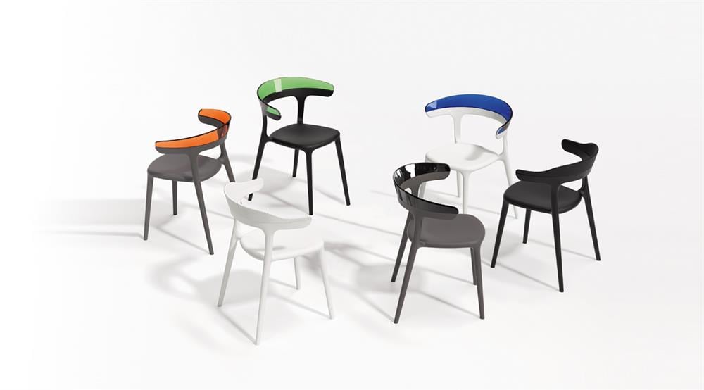Papatya Luna Stripe Plastik Sandalye | Bahçe, Mutfak, Balkon Sandalyesi