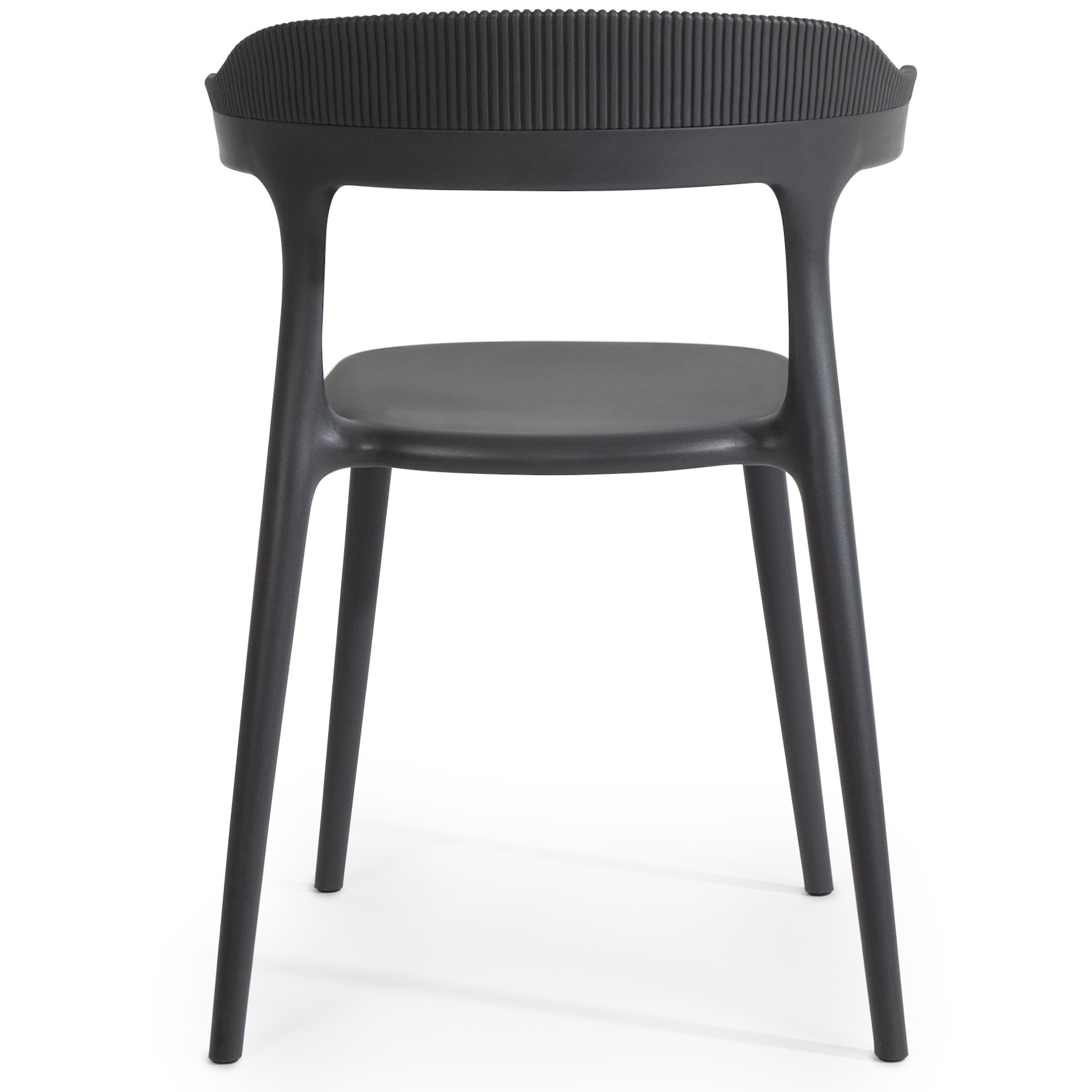 Papatya Luna Stripe Antrasit Plastik Sandalye | Bahçe, Mutfak, Balkon Sandalyesi