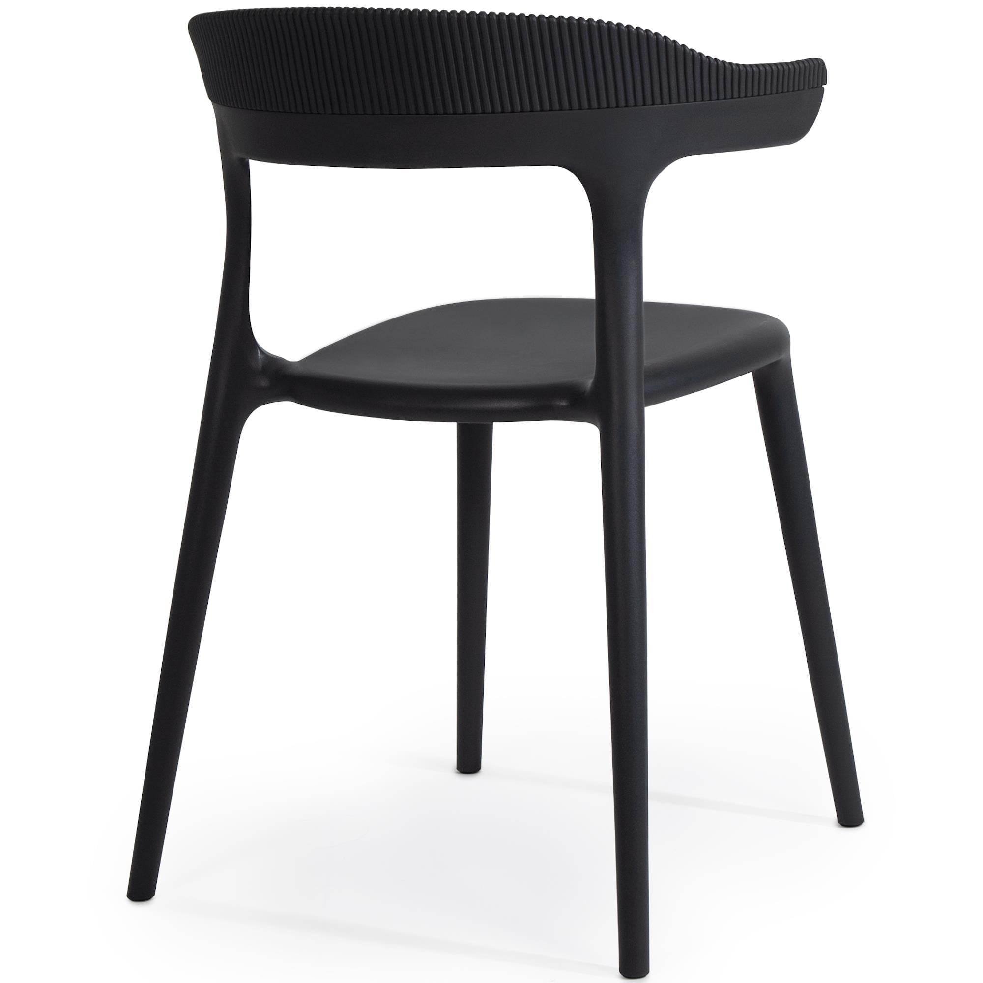 Papatya Luna Stripe Siyah Plastik Sandalye | Bahçe, Mutfak, Balkon Sandalyesi