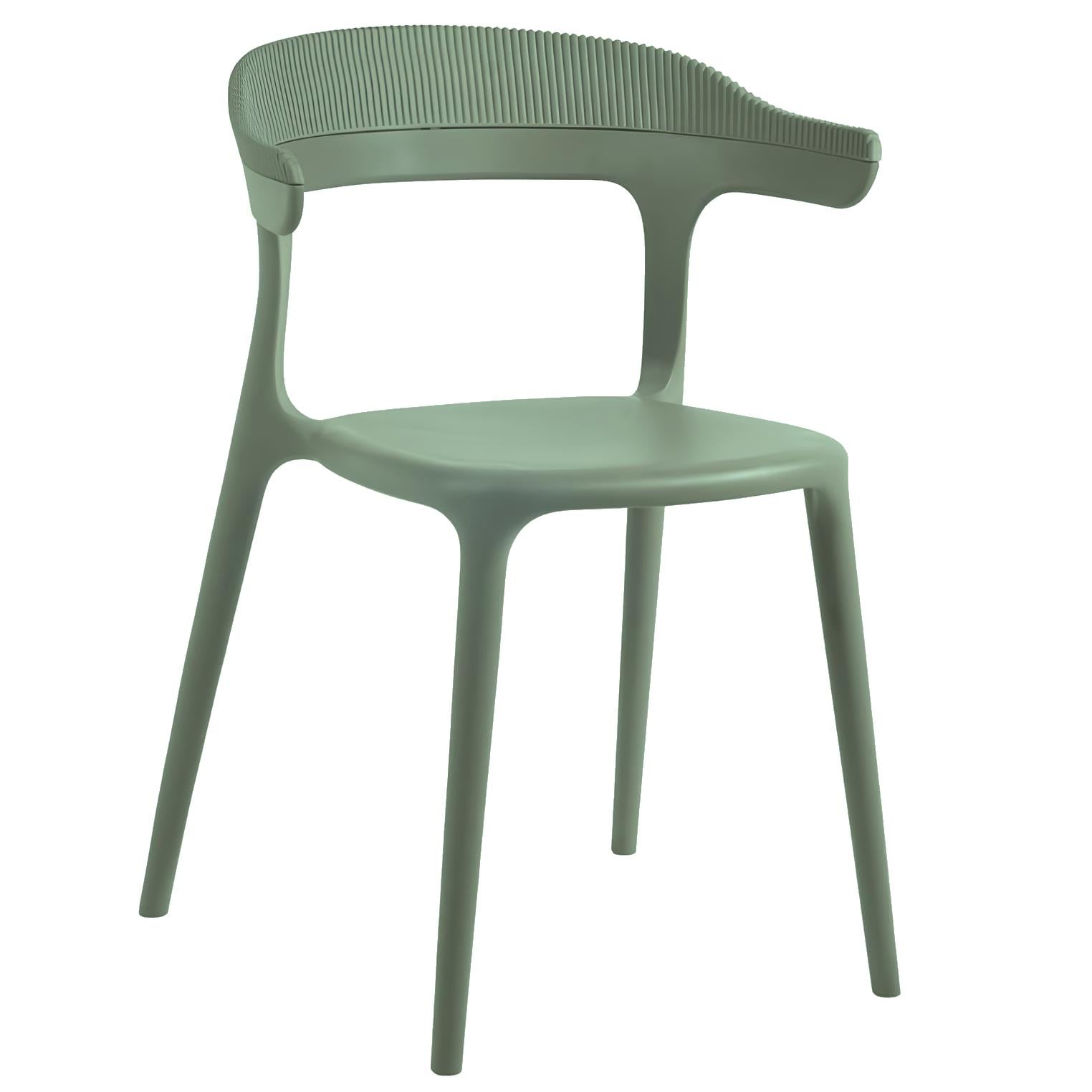 Papatya Luna Stripe Yeşil Plastik Sandalye | Bahçe, Mutfak, Balkon Sandalyesi