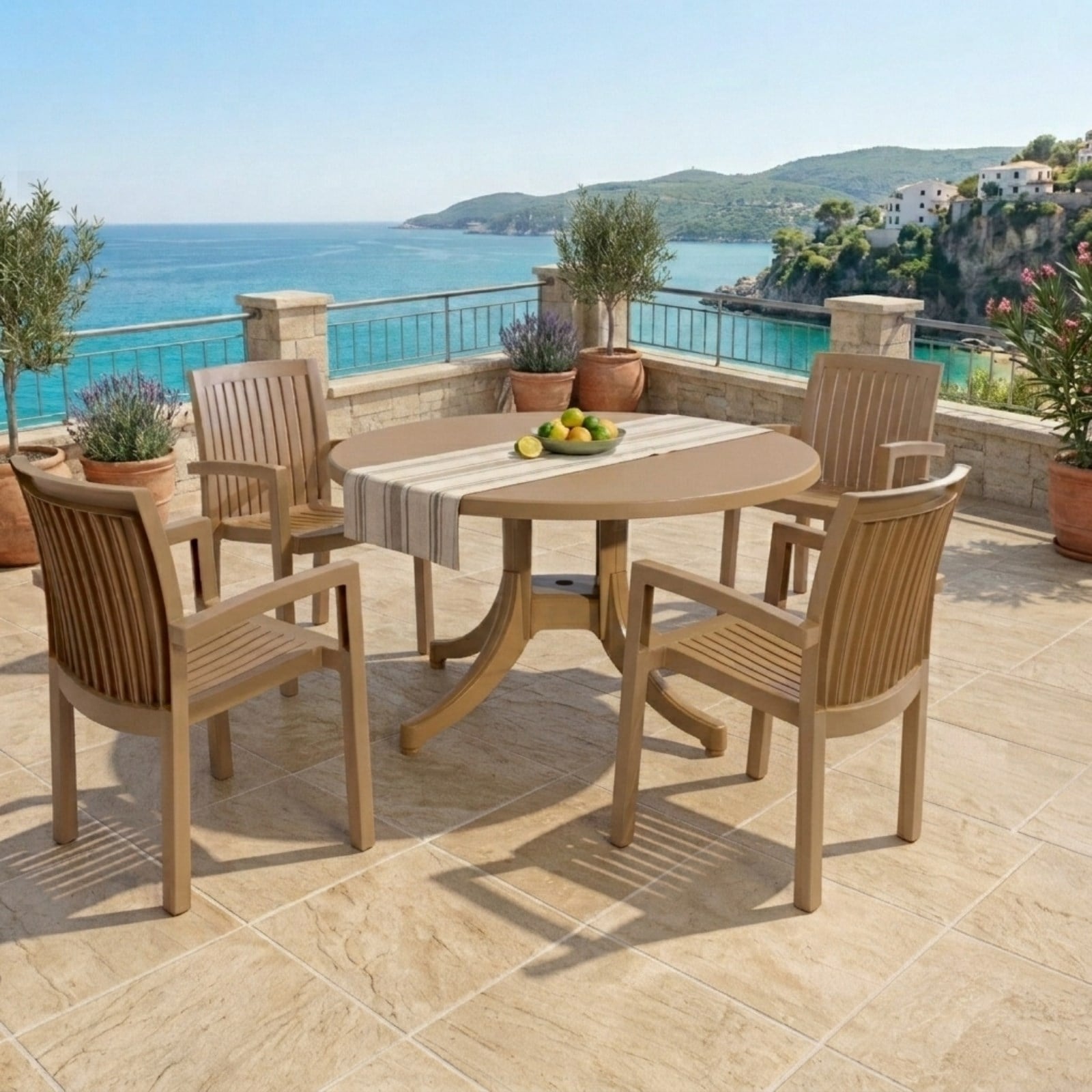 Papatya Nova X 120lik Yuvarlak Masa Sandalye Takımı - 4 ve 6 Kişilik Bahçe Balkon Set