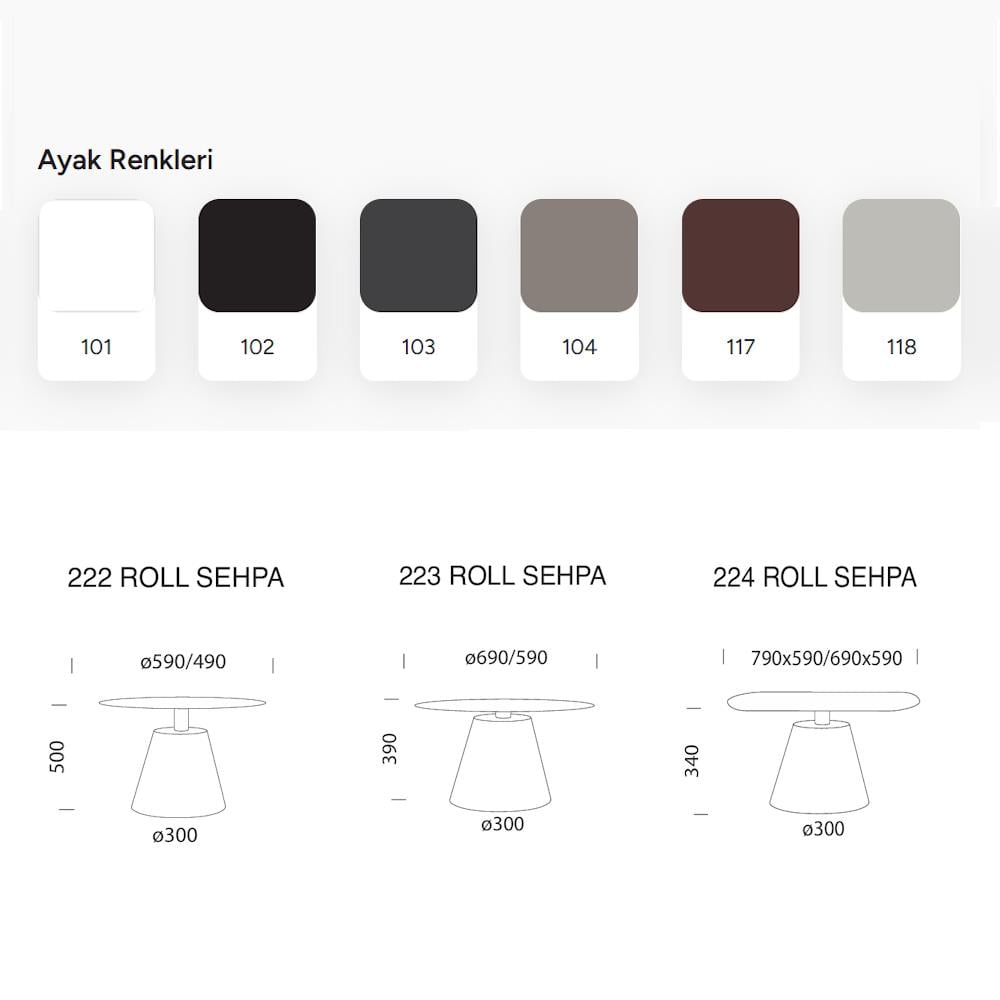 Papatya Roll Sehpa - Compact Tabla 