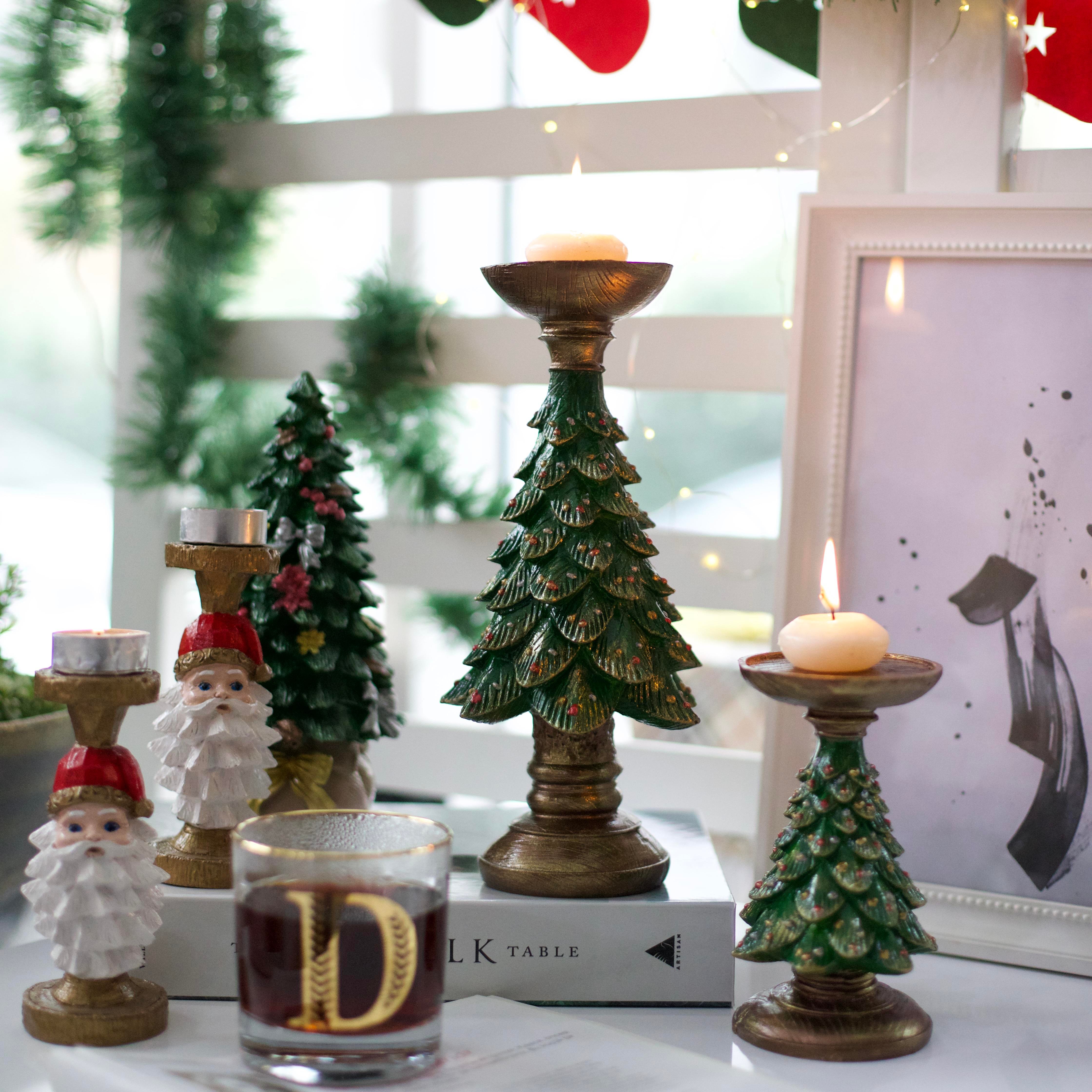 Yılbaşı Ağacı Yeşil İkili Şamdan - Dea'rt İstanbul Yılbaşı Ağacı Yeşil İkili Şamdan 