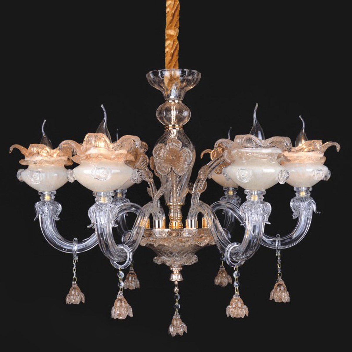 Avize Çarşısı 6 Cam Kollu Sarkıt Avize C.1930-6