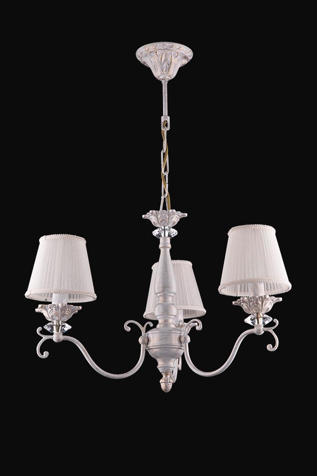 Avize Çarşısı Martina 3 Kollu Şapkalı Beyaz Patine Avize BS.7214-70-03A