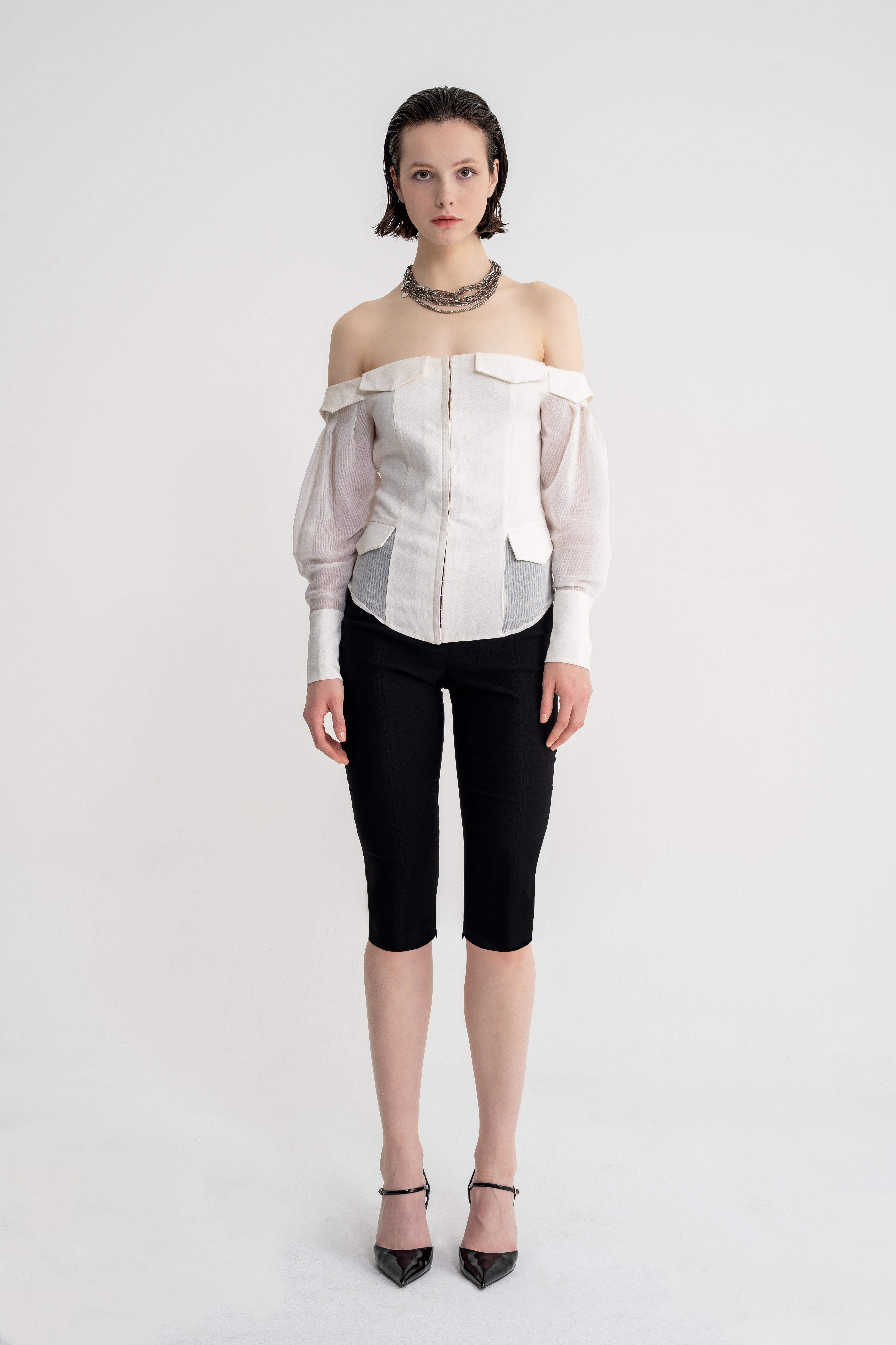 corset shirt capri pants