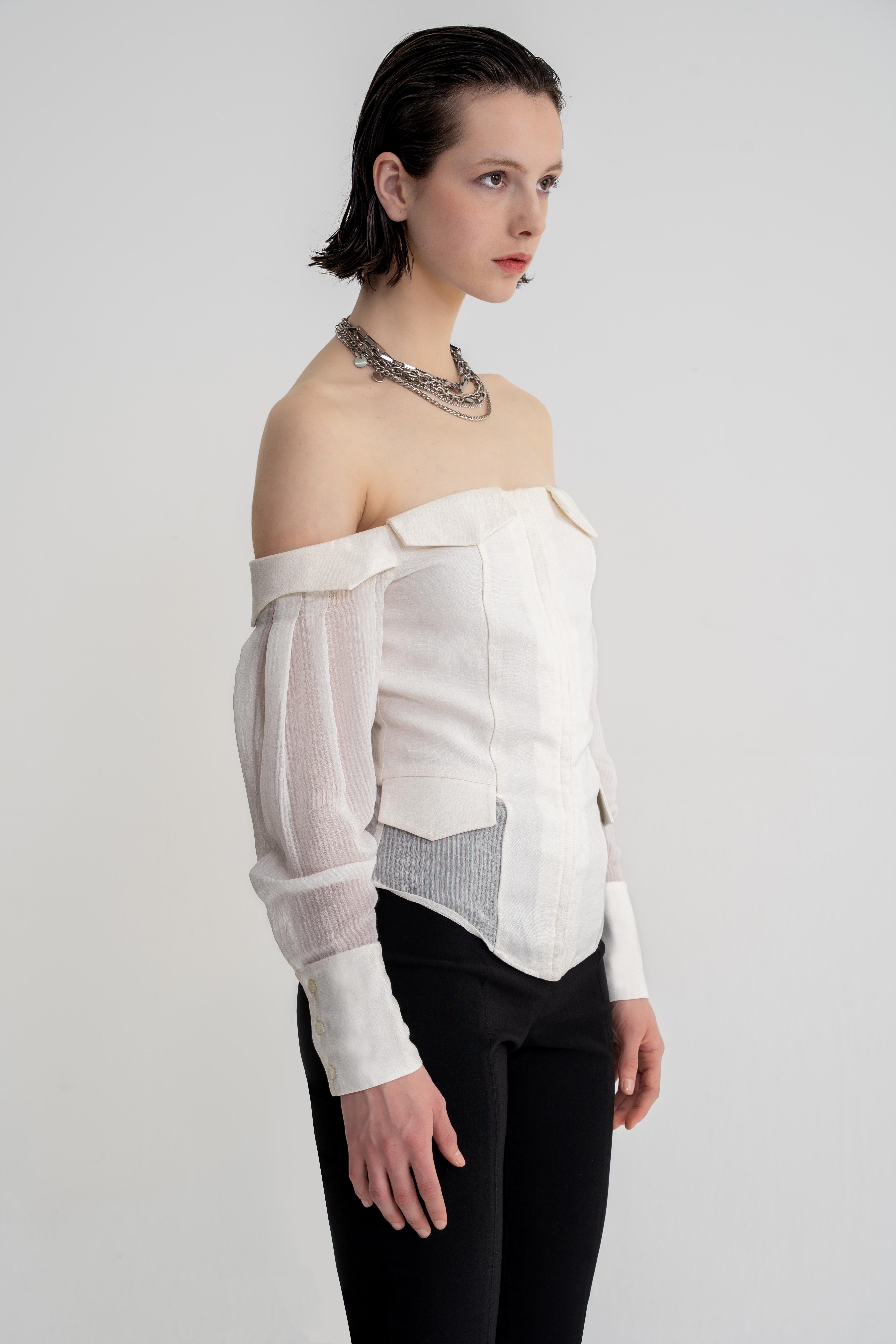 corset shirt capri pants
