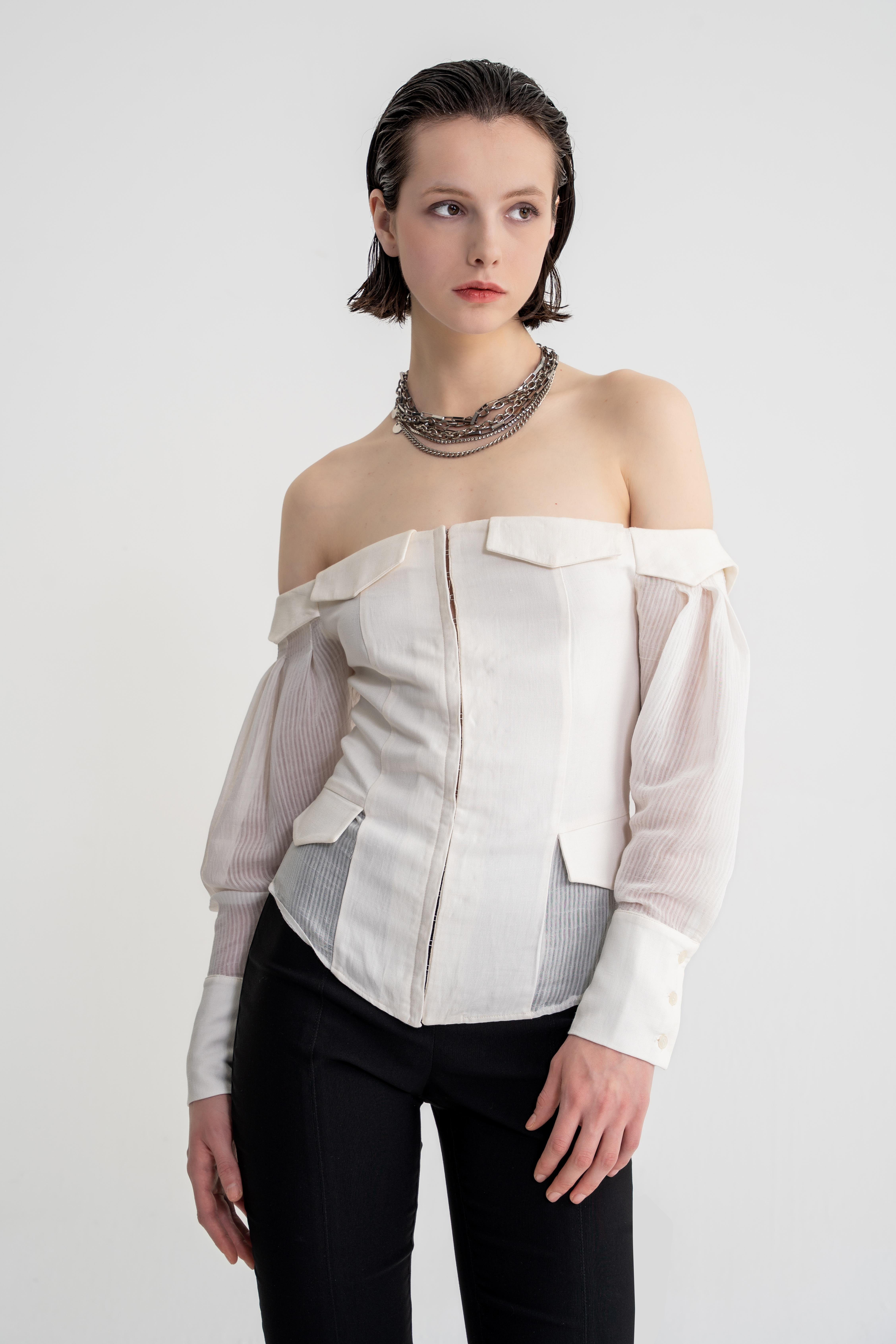 corset shirt capri pants