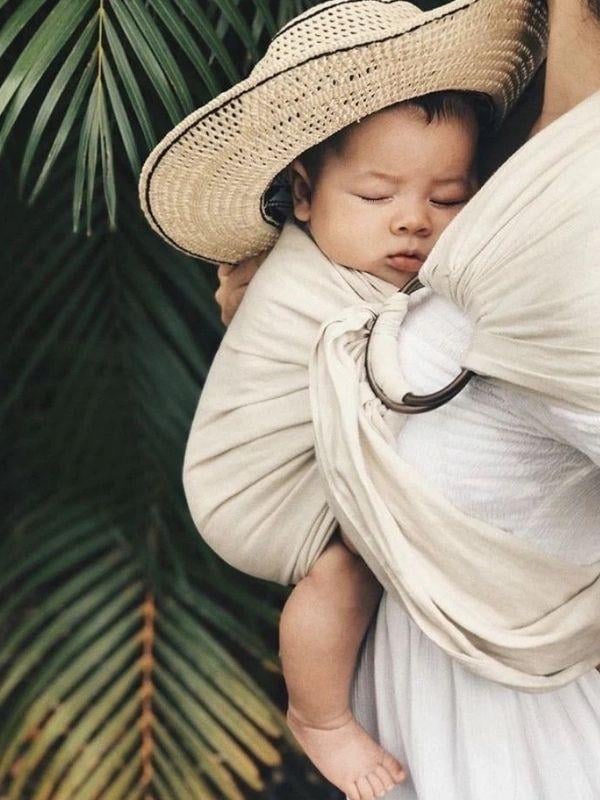 %100 Doğal Müslin Halka Sling Bebek Taşıyıcı 60X200 Mother Baby