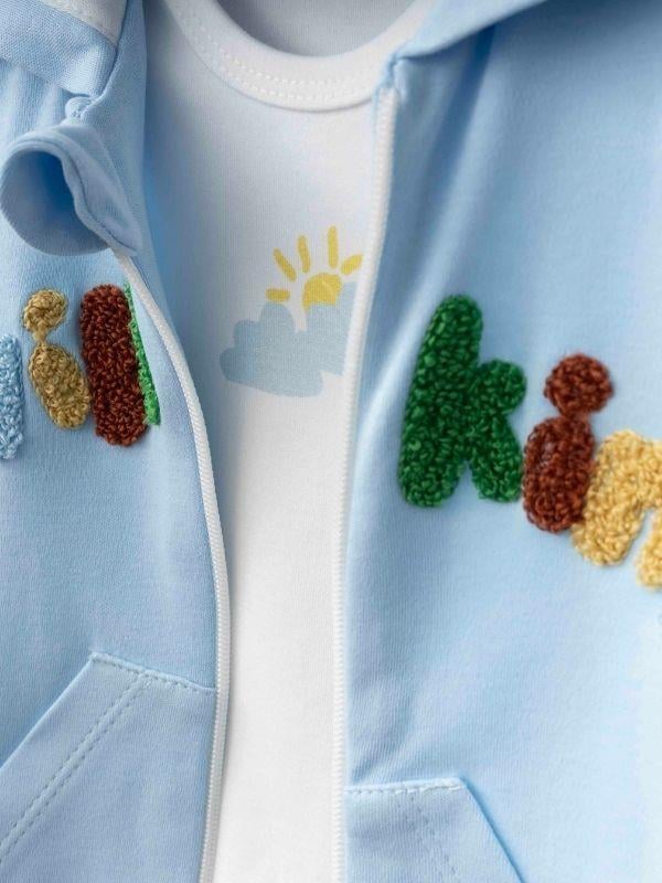 3’lü Organik Bebek Kapüşonlu Eşofman Takımı