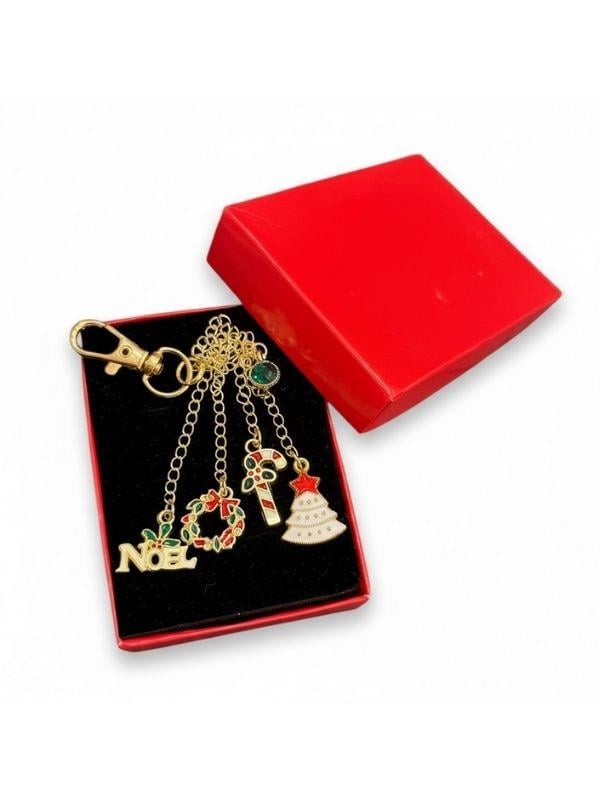 5 Charmlı Tasarım Yılbaşı Temalı Kutulu Şans Anahtarlığı