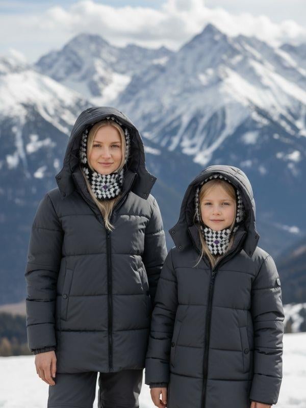 Anne-Çocuk Handmade El Örgüsü Balaklava İkili Takım