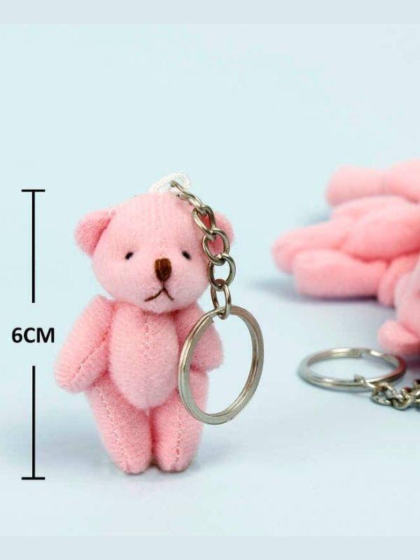 Asetat Kutuda Pembe Hediyelik Peluş Ayıcık Anahtarlık