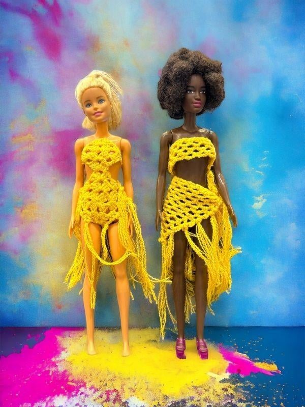 Barbie Bebek İçin Mayo( Bebek Dahil Değildir/Etek, Büstiyer, Pareo Üçlü Takım)