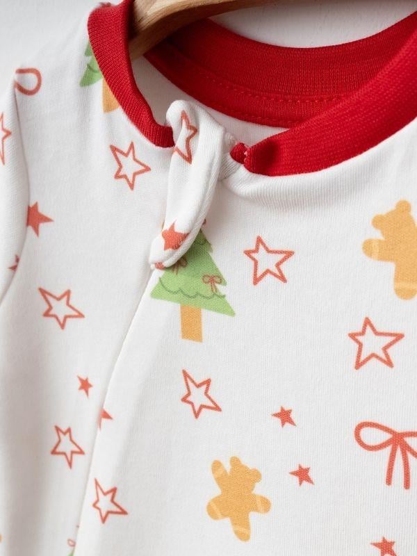 Bebek 3’lü Yılbaşı Temalı Şapkalı Organik Bebek Tulum Seti