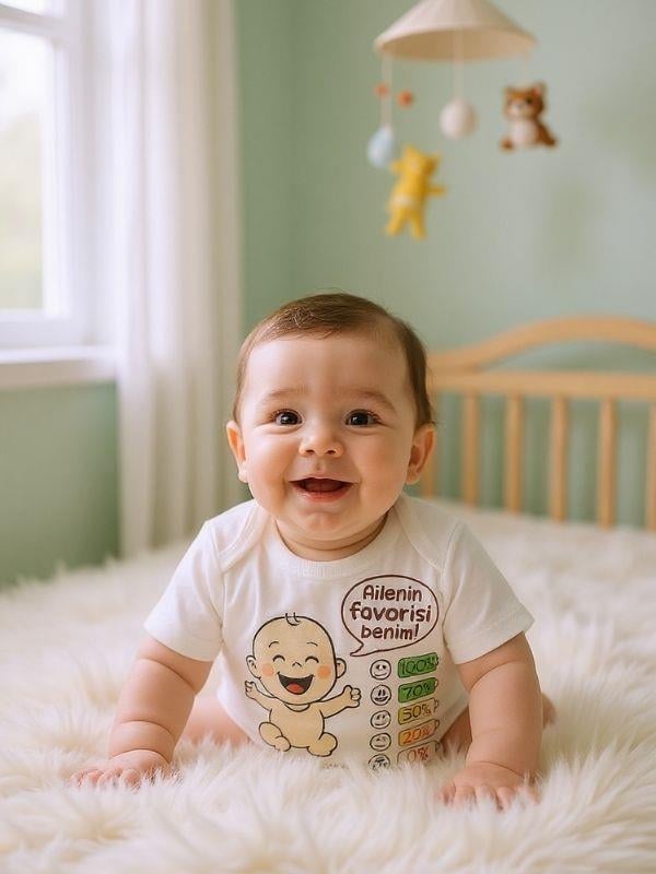 Bebek Ailemin Favorisi Benim Yazılı Uzun Kol Body