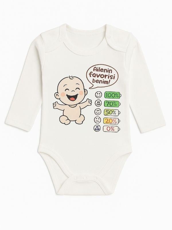 Bebek Ailemin Favorisi Benim Yazılı Uzun Kol Body