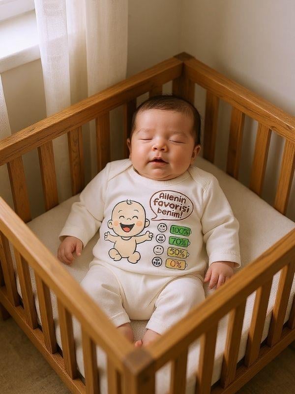 Bebek Ailemin Favorisi Benim Yazılı Uzun Kol Body