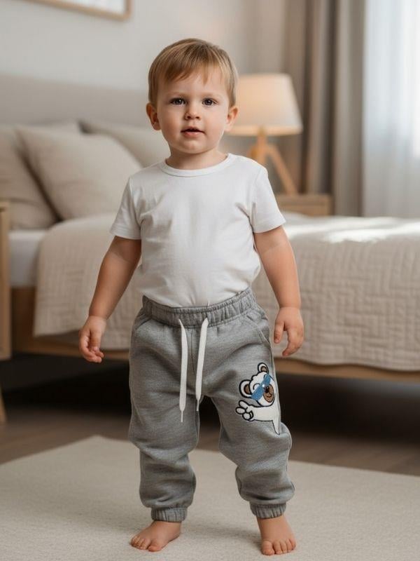 Bebek Ayıcık Desenli Eşofman Alt