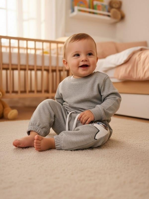 Bebek Ayıcık Desenli Eşofman Alt