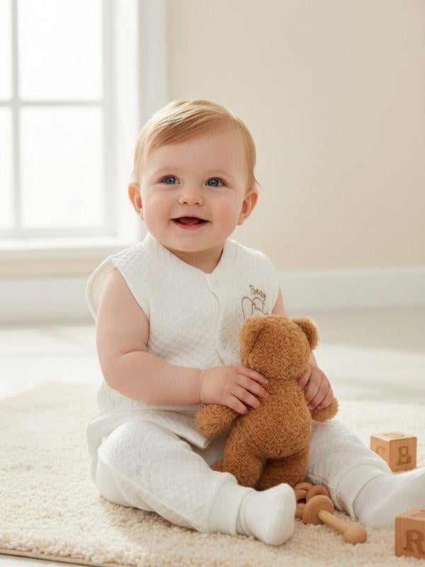 Bebek Ayıcık Desenli Yelek