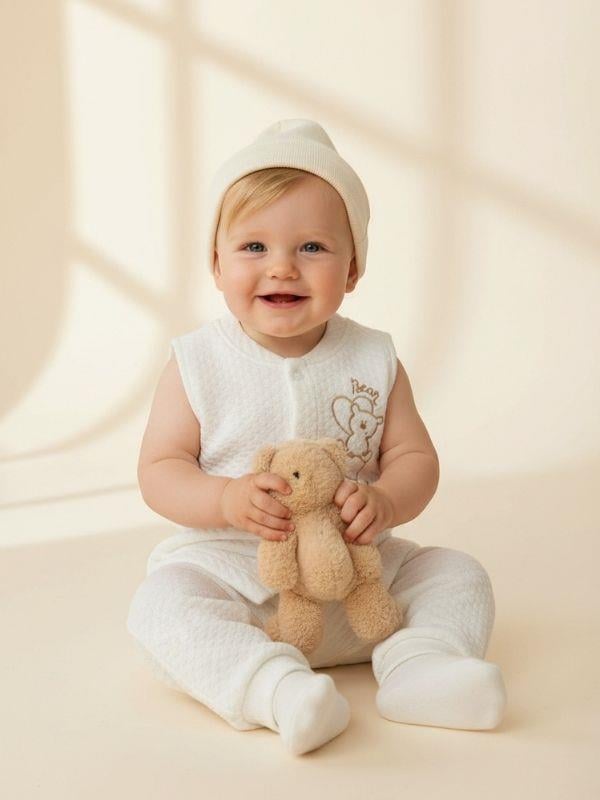 Bebek Ayıcık Desenli Yelek