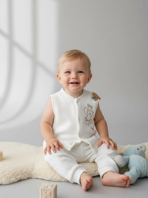 Bebek Ayıcık Desenli Yelek