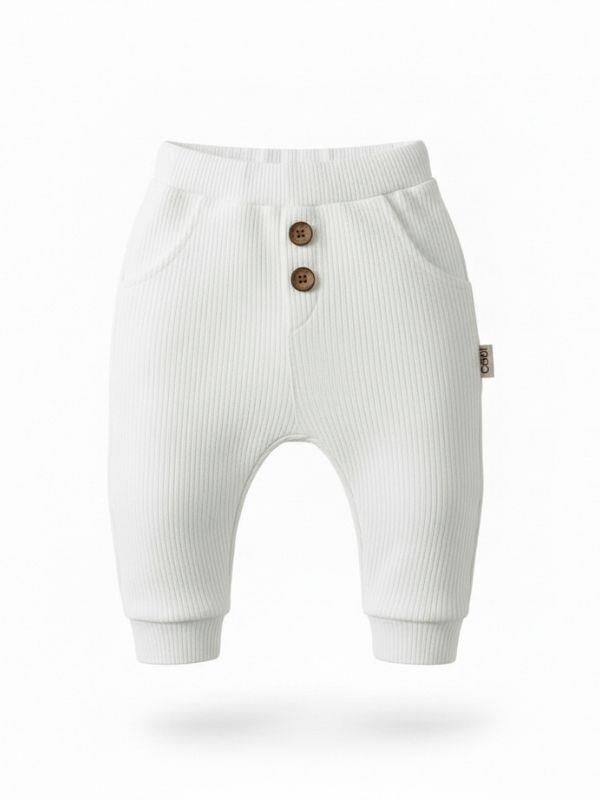 Bebek Düğmeli Cepli Pamuklu Eşofman Altı