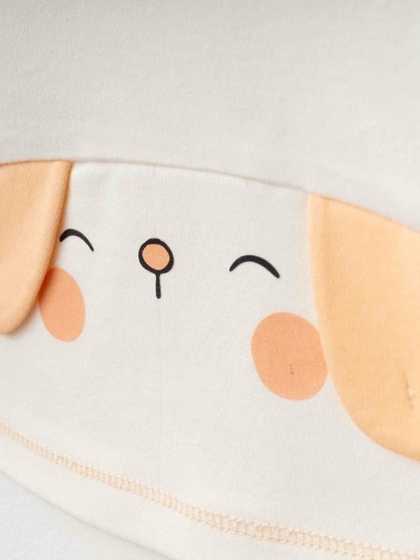 Bebek Kapüşonlu ve Tavşan Figürlü 3 lü Organik Eşofman Takımı