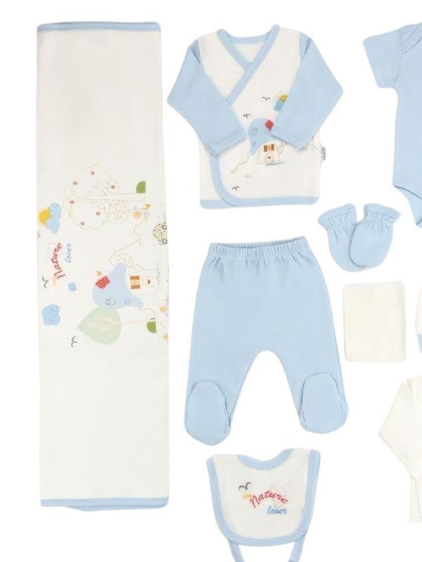 Bebek Manzara Desenli 10 lu Organik Hastane Çıkışı