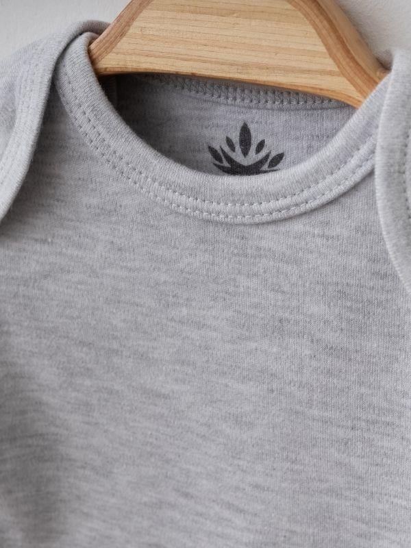 Bebek Organik Pamuklu Uzun Kollu Mavi Gri Body 2’li Set