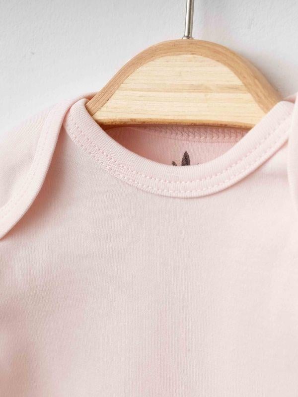 Bebek Organik Pamuklu Uzun Kollu Pembe Somon Body 2’li Set